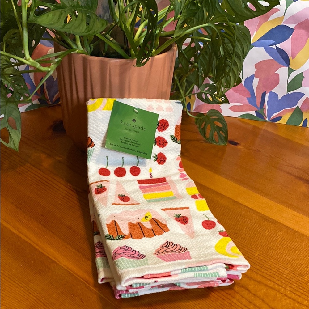 Kate Spade Dessert Pattern Kitchen Towels Set of Three